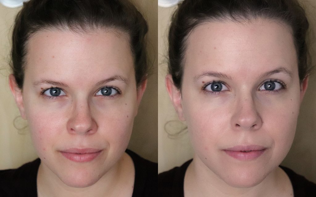 Halo Tinted Moisturizer before and after