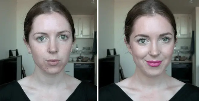 Halo Tinted Moisturizer before and after