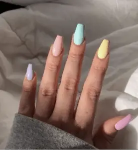 Long Nails with Pretty Pastels