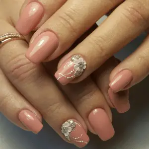 Floral Nail Art with 3D Details