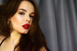 Classic red lip look